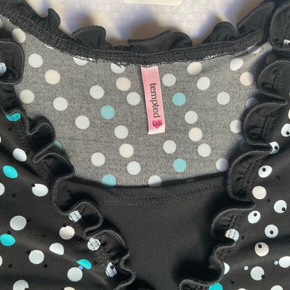 Tempted Kids 3/4 Sleeve Blouse for Girls, size L, Black & Blue, Shinning Sequins - Picture 5 of 9